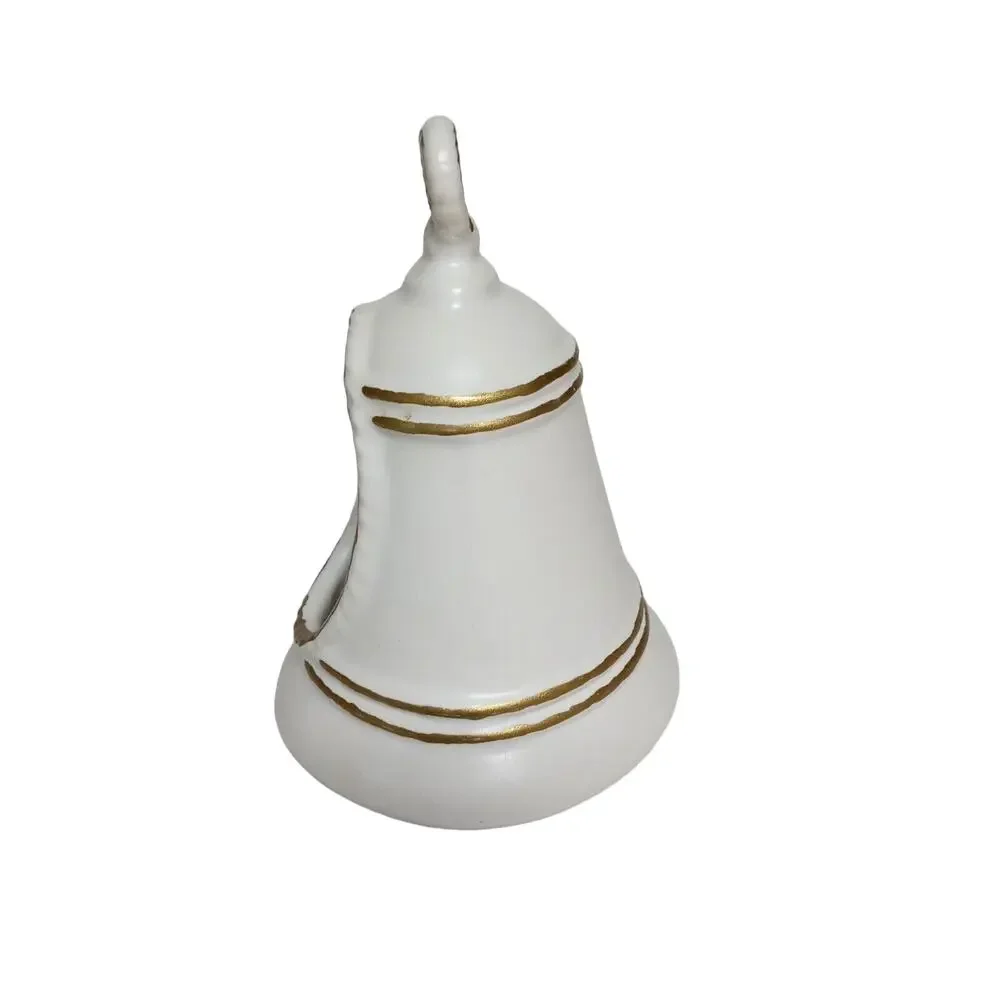 🔔⛪Vintage White Gold Nativity Bell Ornament 👼🏾👼🏼Baby Jesus Christmas Decor